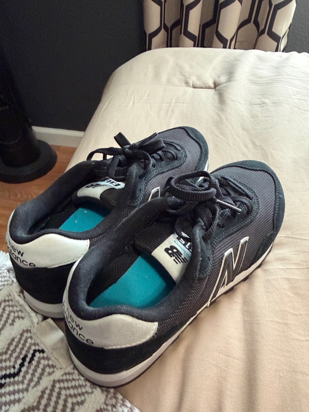 New Balance Black and White Low-Top Sneakers